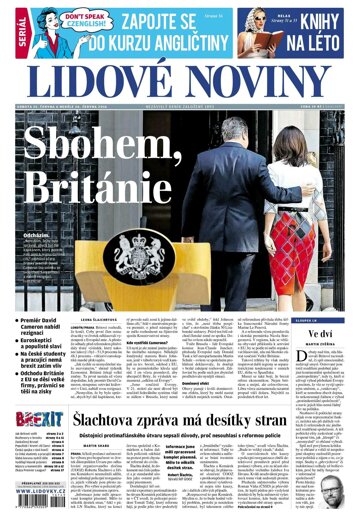 Obálka e-magazínu Lidové noviny 25.6.2016