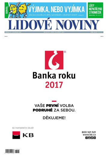 Obálka e-magazínu Lidové noviny 29.11.2017