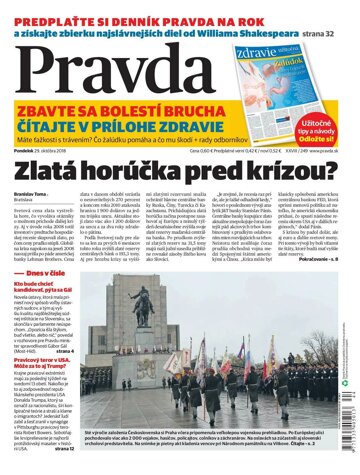 Obálka e-magazínu Pravda 29.10.2018