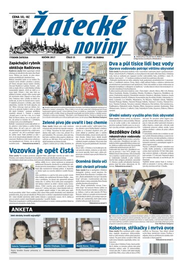 Obálka e-magazínu Žatecké noviny 15/2017