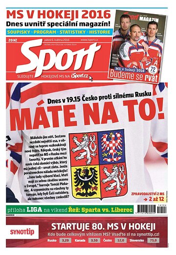 Obálka e-magazínu Sport 6.5.2016