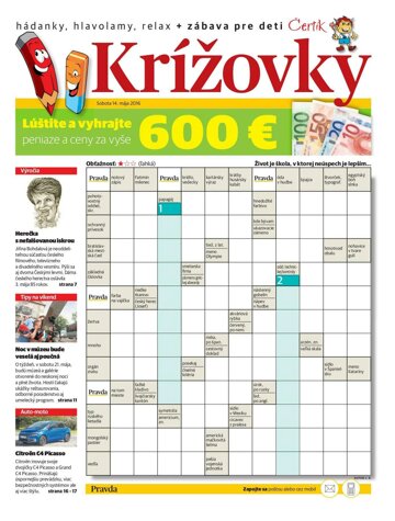 Obálka e-magazínu Krížovky 14.5.2016