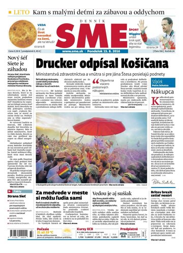 Obálka e-magazínu SME 15.8.2016