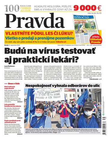 Obálka e-magazínu Pravda 23. 9. 2020