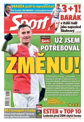 Obálka e-magazínu Sport 17.1.2022