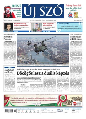 Obálka e-magazínu Új Szó 14.3.2015