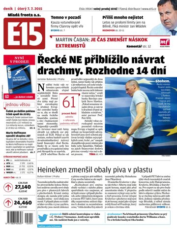 Obálka e-magazínu E15 7.7.2015