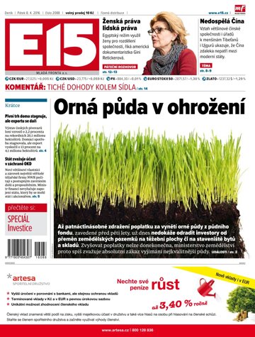 Obálka e-magazínu E15 8.4.2016