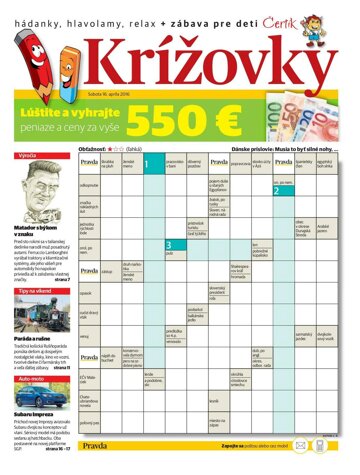 Obálka e-magazínu Krížovky 16. 4. 2016