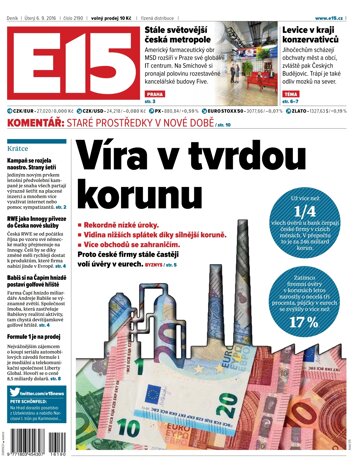 Obálka e-magazínu E15 6.9.2016