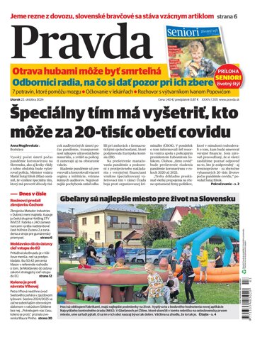 Obálka e-magazínu Pravda 22. 10. 2024