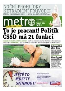 Obálka e-magazínu deník METRO 20.8.2013