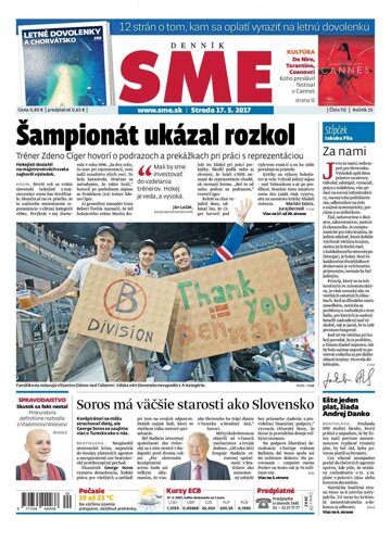 Obálka e-magazínu SME 17.5.2017