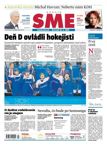 Obálka e-magazínu SME 15.2.2018