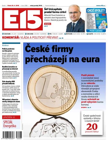 Obálka e-magazínu E15 20.4.2018