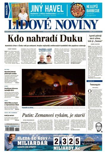 Obálka e-magazínu Lidové noviny 8.6.2018