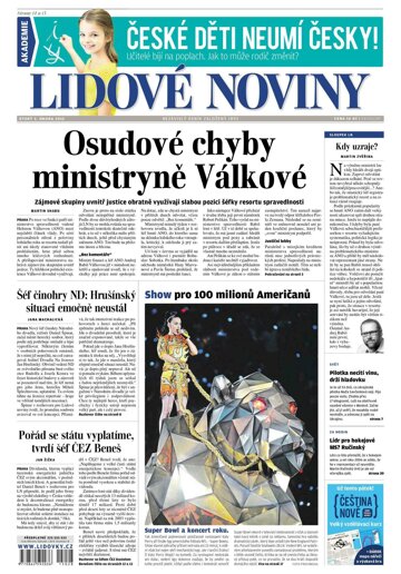 Obálka e-magazínu Lidové noviny 3.2.2015