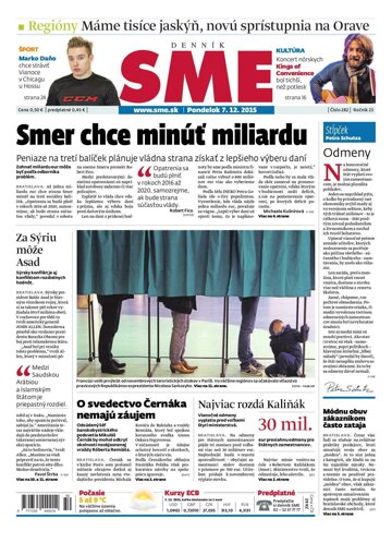 Obálka e-magazínu SME 7.12.2015