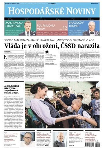 Obálka e-magazínu Hospodářské noviny 116 - 18.6.2018