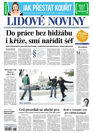 Obálka e-magazínu Lidové noviny 15.3.2017