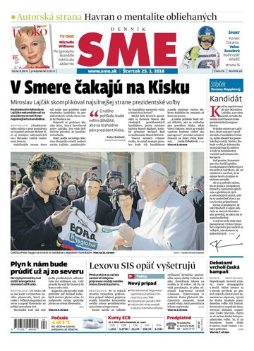 Obálka e-magazínu SME 25.1.2018