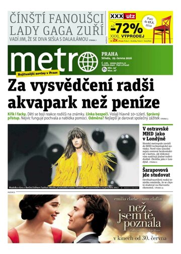 Obálka e-magazínu deník METRO 29.6.2016