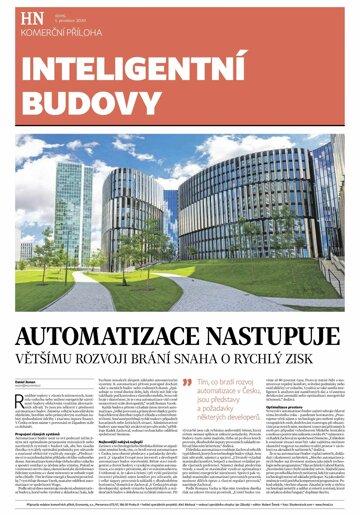 Obálka e-magazínu Hospodářské noviny - příloha 231 - 1.12.2020 Inteligentni budovy