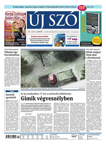 Obálka e-magazínu Új Szó 2.4.2015