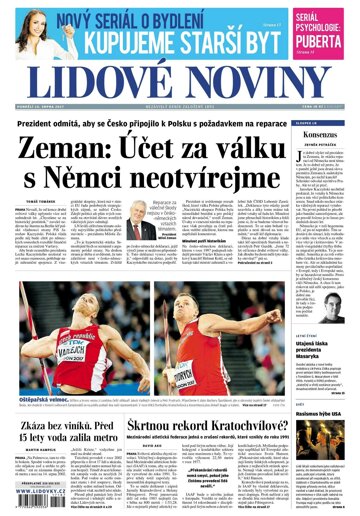 Obálka e-magazínu Lidové noviny 14.8.2017