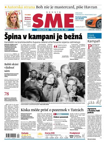 Obálka e-magazínu SME 2.11.2017-1