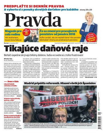 Obálka e-magazínu Pravda 9.11.2017