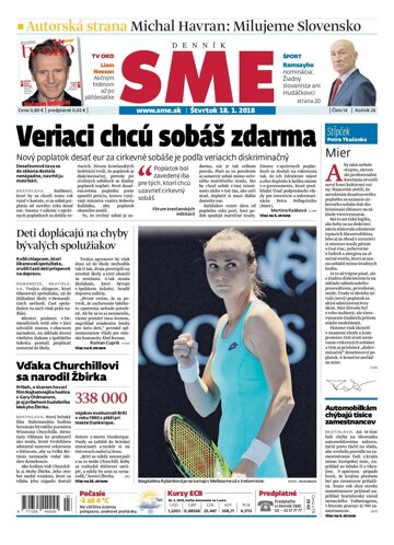 Obálka e-magazínu SME 18.1.2018