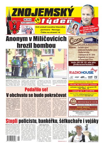 Obálka e-magazínu Znojemský týden 28/2016