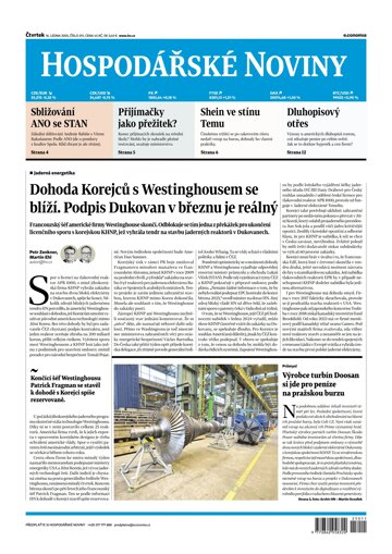 Obálka e-magazínu Hospodářské noviny 011 - 16.1.2025