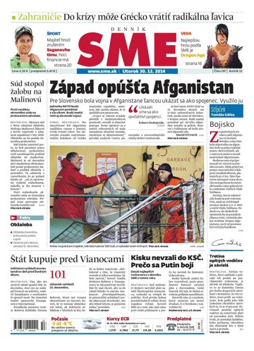 Obálka e-magazínu SME 30.12.2014