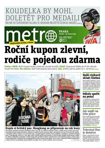 Obálka e-magazínu deník METRO 18.2.2015