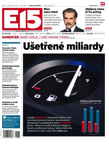 Obálka e-magazínu E15 29.3.2016