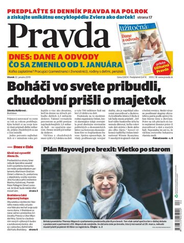 Obálka e-magazínu Pravda 22. 1. 2019