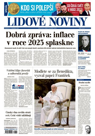 Obálka e-magazínu Lidové noviny 29.12.2022