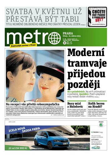 Obálka e-magazínu deník METRO 21.4.2015