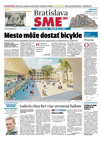 Obálka e-magazínu SME MY Bratislava 12/5/2017