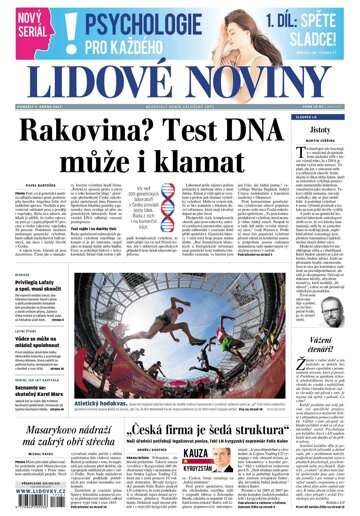 Obálka e-magazínu Lidové noviny 7.8.2017