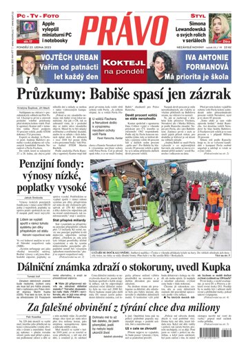 Obálka e-magazínu Deník Právo 23.1.2023