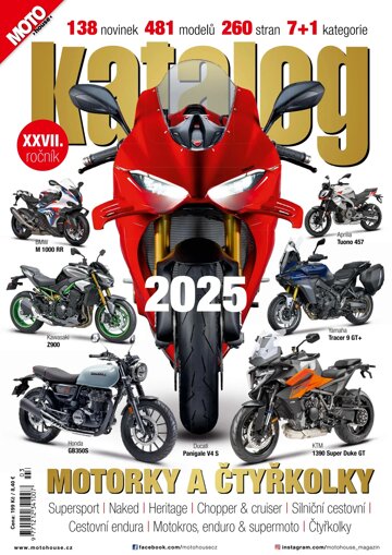 Obálka e-magazínu Motohouse katalog motocyků a čtyřkolek 2025