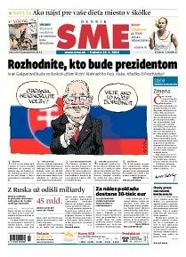 Obálka e-magazínu SME 15.3.2014