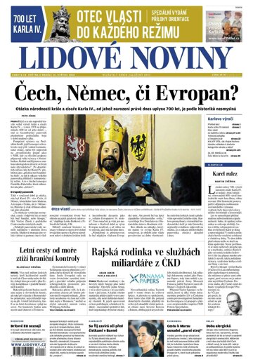 Obálka e-magazínu Lidové noviny 14.5.2016