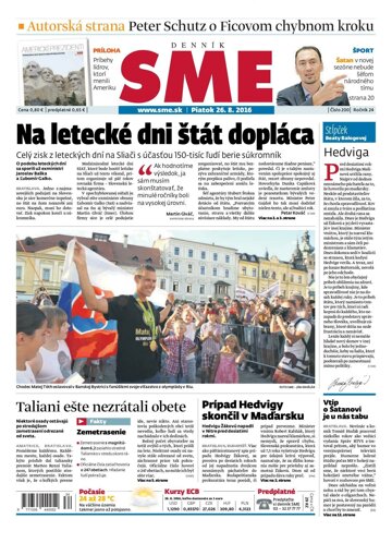 Obálka e-magazínu SME 26.8.2016