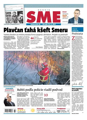 Obálka e-magazínu SME 16.8.2017