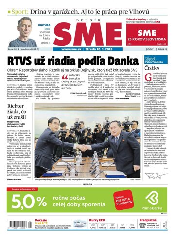 Obálka e-magazínu SME 10.1.2018