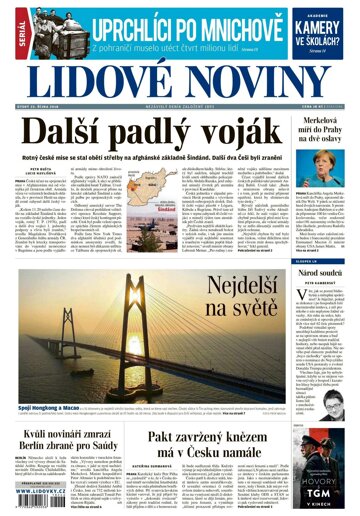 Obálka e-magazínu Lidové noviny 23.10.2018